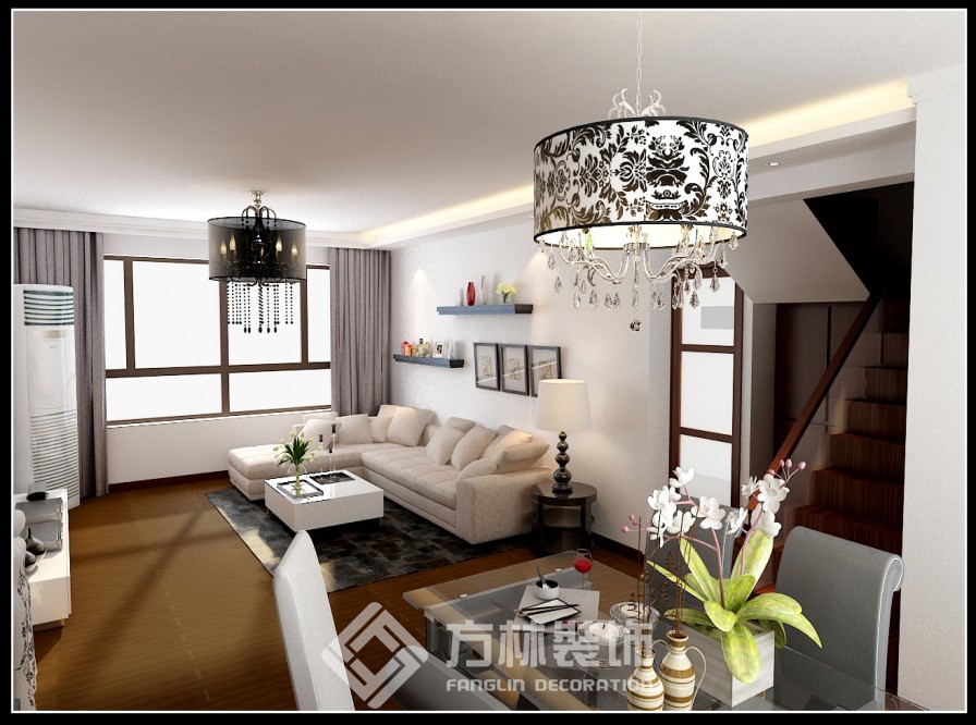 中糧隆璽世家125平現(xiàn)代簡約風格效果圖