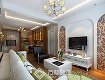 華潤橡樹灣70平新中式風格裝修效果圖