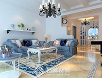 金地檀溪230平美式田園風格裝修效果圖