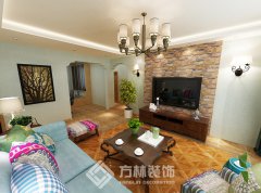 中海國際社區(qū)137平美式田園風格裝修效果圖