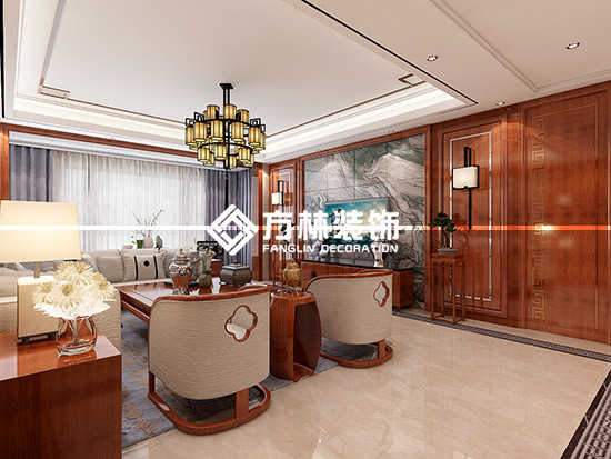 遠(yuǎn)洋公館182平裝修效果圖【新中式】