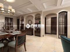 雅賓利花園133平美式裝修效果圖